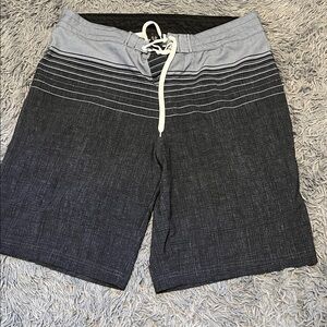 Burnside Gray and Black Men's Board Shorts